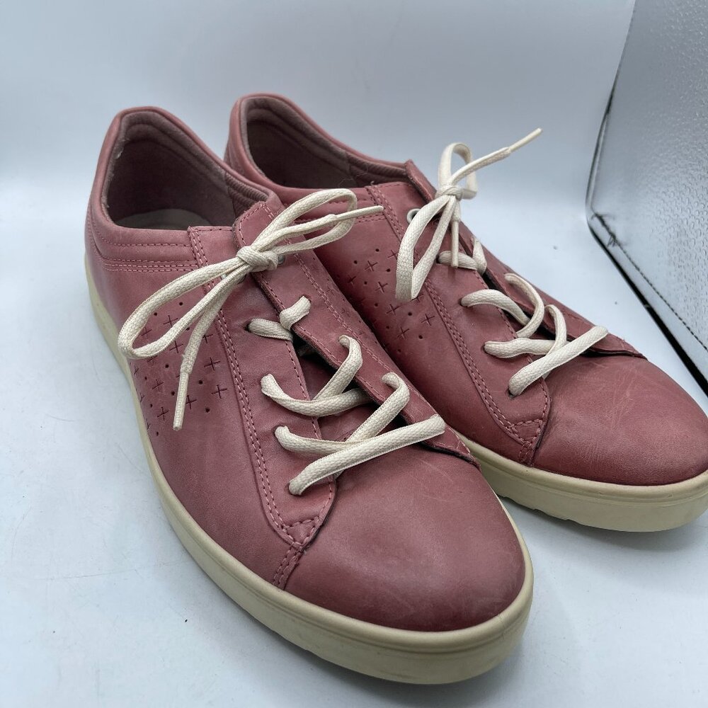 ECCO Soft 7 Sneakers | Rose Pink Leather Comfort Shoes | Size EU 41 / US 10-10.5